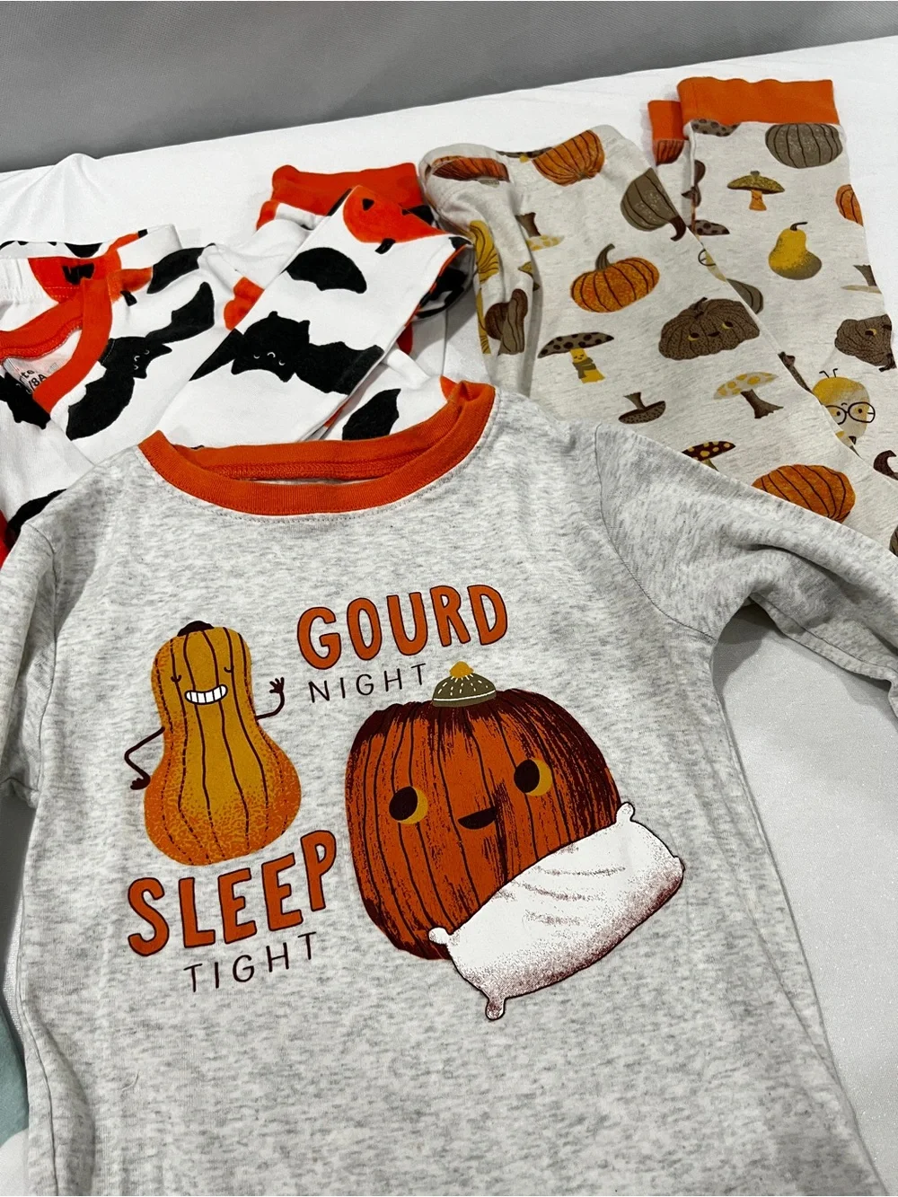 Carter's Lot of Three Set Kids Boy Pajama Size 8 Cotton Holyday Fall Prints